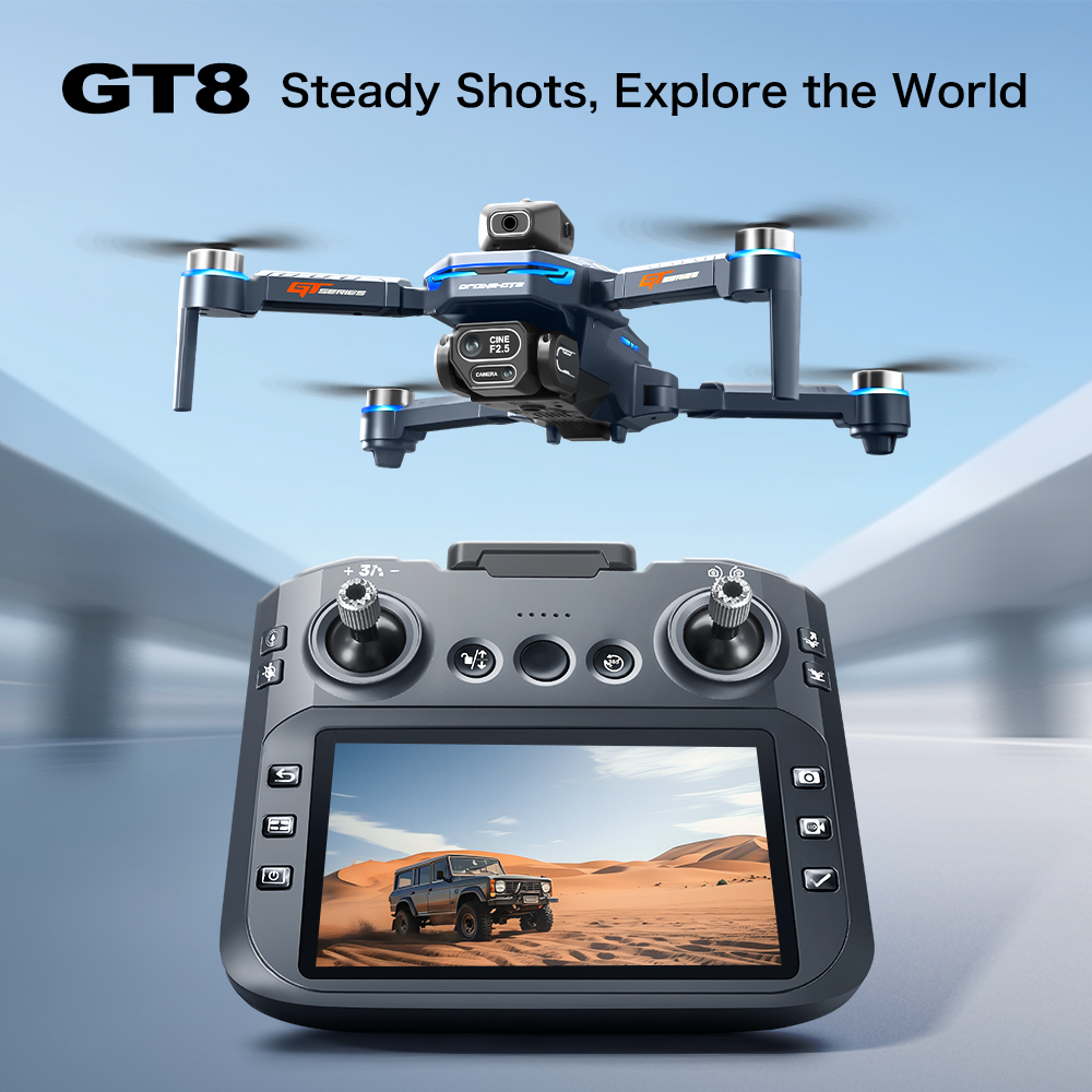 GT8 Max Foldable Drone 8K HD P - Drone Controller Screen ulasan dan harga